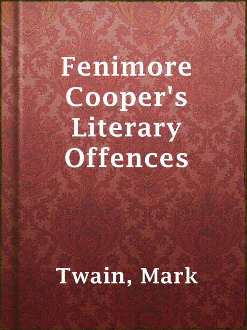 Cover image for Fenimore Cooper's Literary Offences